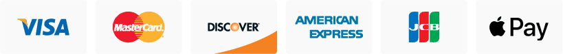 accepted credit cards - visa, mastercard, discover, american express, jcb, apple pay